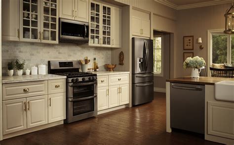 beige cabinets with stainless steel appliances|stainless steel kitchen cabinets colors.